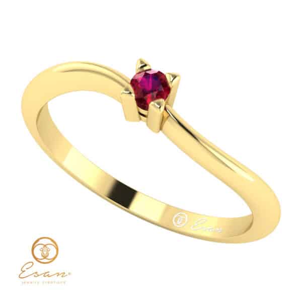 Inel de logodna din aur cu rubin ES33
