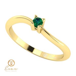 Inel de logodna din aur cu smarald ES33