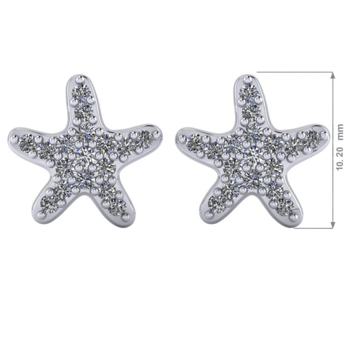 Cercei aur stea de mare cu diamante DIAIR ESC40