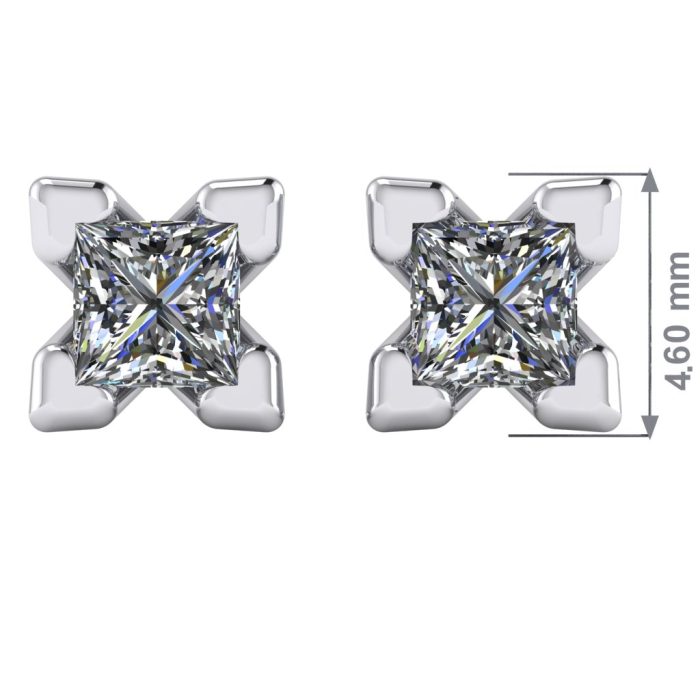 Cercei din aur cu diamant patrat model stud ESC46