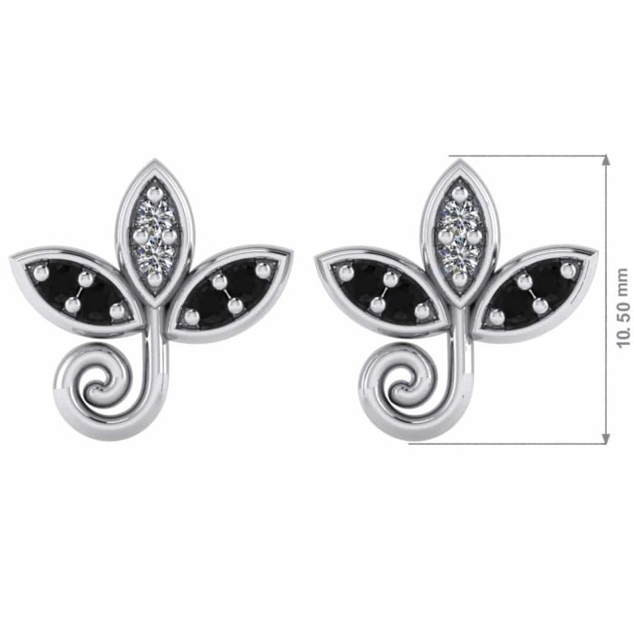 Cercei model tiffany cu diamante negre si diamante din aur ESC19