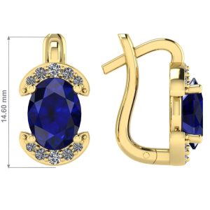 safir albastru - Cercei din aur cu - Esan Jewellery Creations