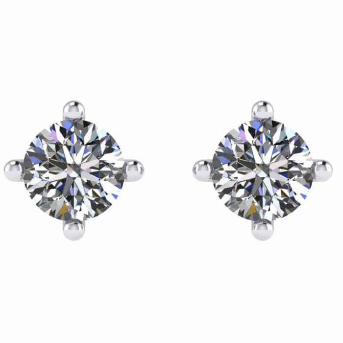 Cercei din aur cu diamant incolor solitaire ESC44