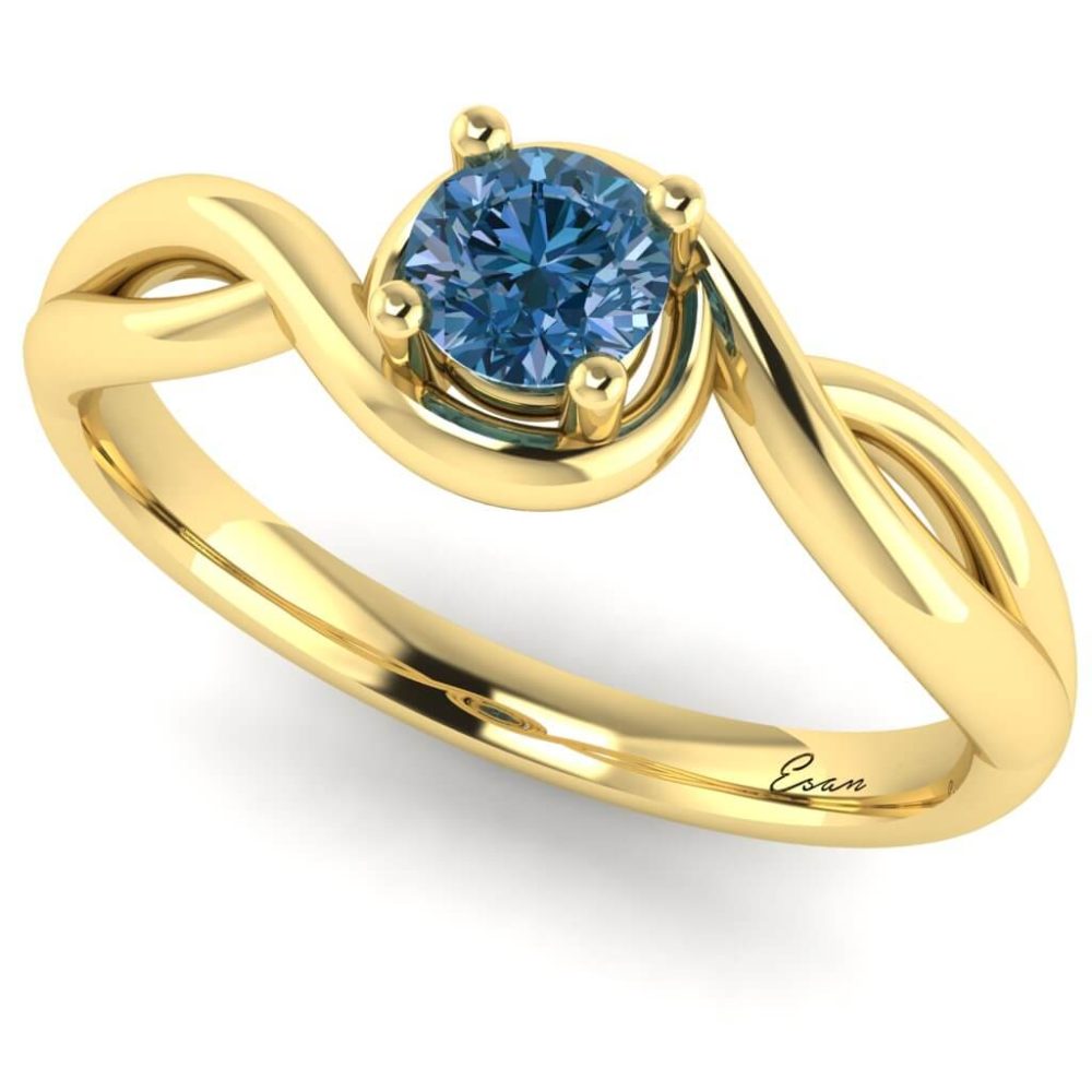 Inel aur galben cu diamant logodna ES159