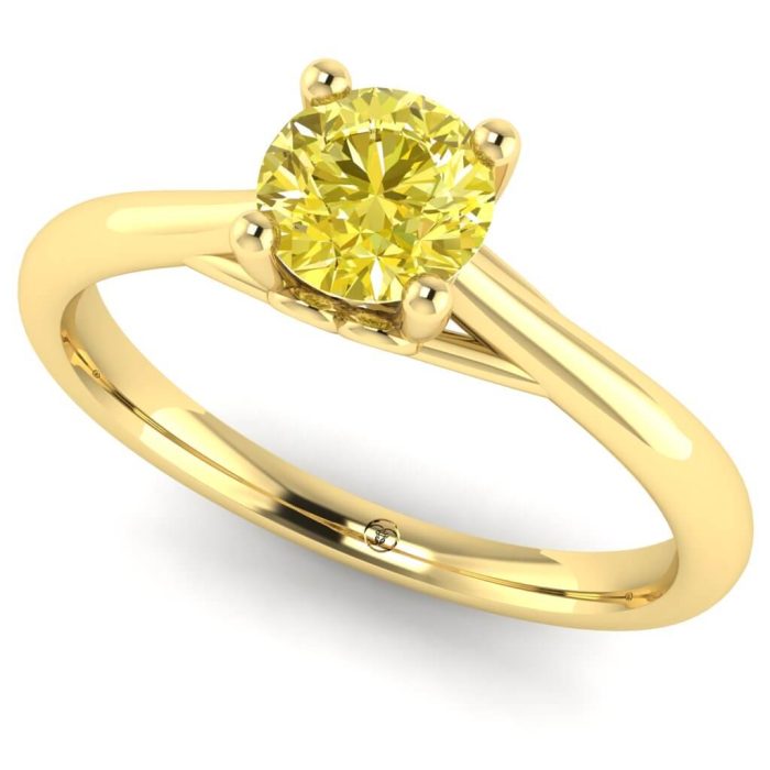 Inel de logodna diamant galben solitaire din aur ES231