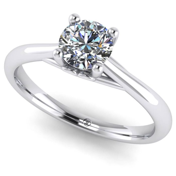 Inel logodna diamant natural rotund clasic din aur ES231