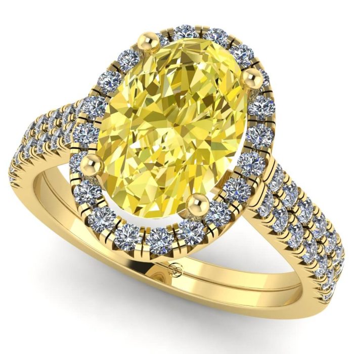 Inel safir galben si diamante din aur galben ES229
