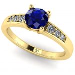 Inel de logodna din aur cu safir albastru ES230