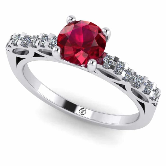 Inel logodna cu rubin si diamante auralb infinit ES259