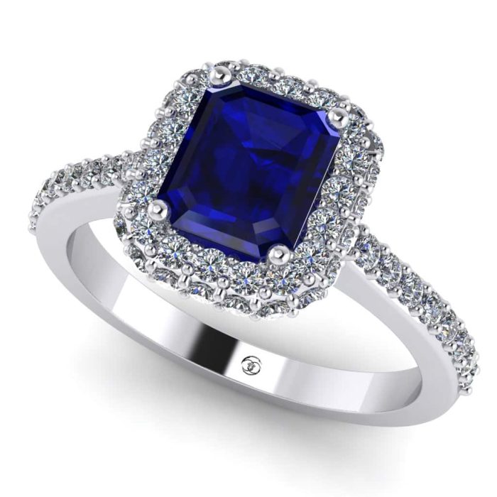 Inel logodna cu safir emerald si diamante aur 18k ES262