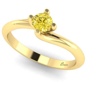 Inel din aur cu diamant galben solitaire ES155