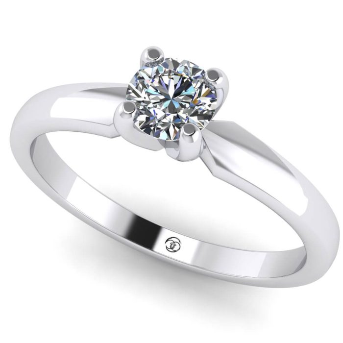 Inel logodna diamant rotund clasic solitaire din aur ES232