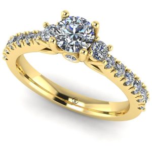 Inel de logodna cu diamante din aur roz ES246