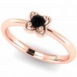 Inel din aur roz logodna cu diamant negru ES156