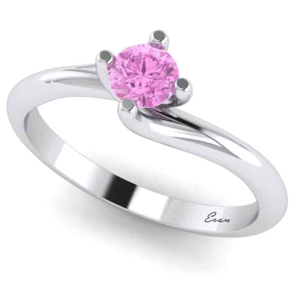 Inel din aur roz 18k cu diamant roz ES155