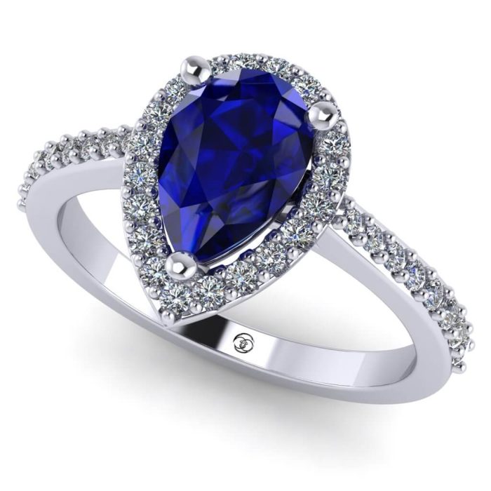 Inel logodna safir para si diamante anturaj clasic ES205