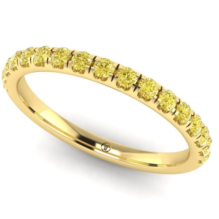 Inel din aur semi eternity cu diamante galbene ES221