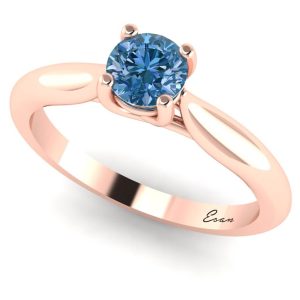 Inel logodna din aur roz cu diamant albastru ES168