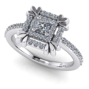 Inel logodna cu diamante model patrat ES164