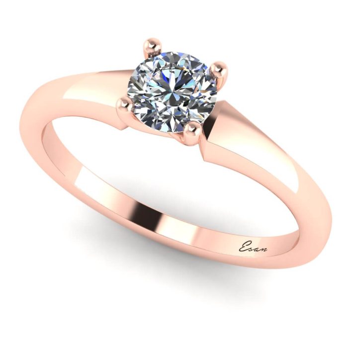 Inel logodna diamant rotund clasic din aur ES180