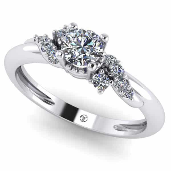 Inel de logodna cu diamant din aur ALB 18K ES256