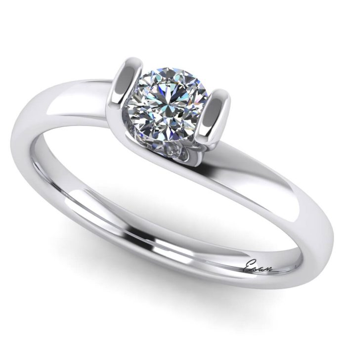 Inel de logodna din aur cu diamant solitaire ES165