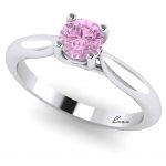 Inel logodna cu diamant roz din aur ES168