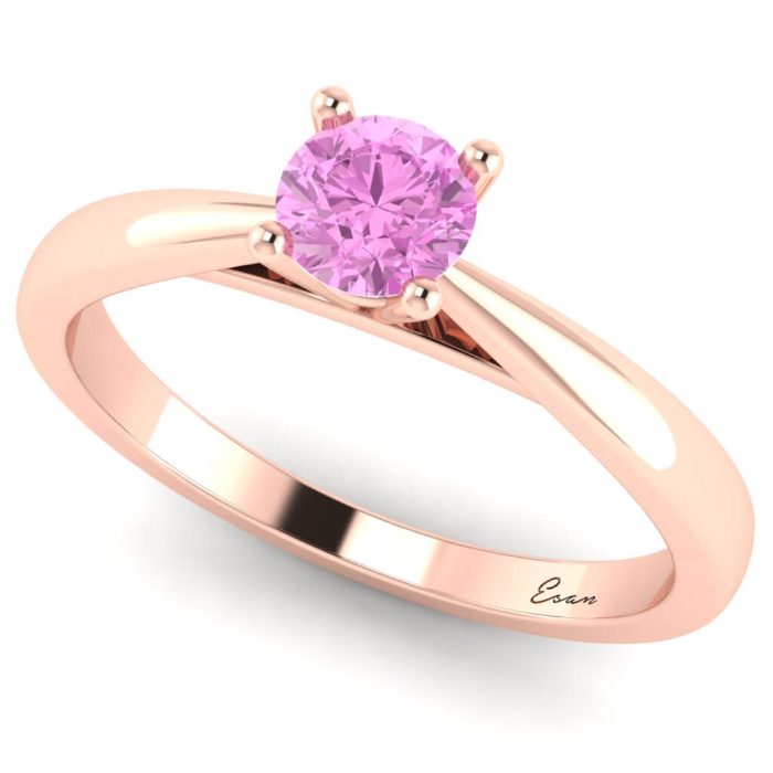 Inel logodna diamant roz din aur solitaire ES172