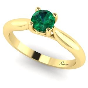 Inel logodna cu smarald din aur solitaire clasic ES168