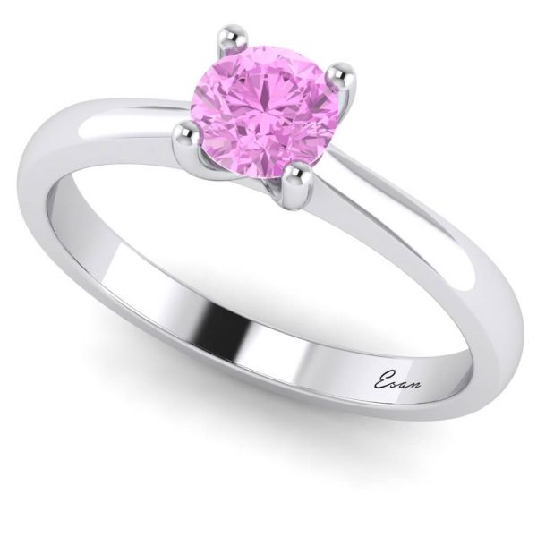 Inel logodna cu diamant roz din aur solitaire ES160