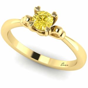 Inel logodna din aur cu diamant galben ES154