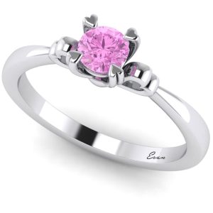 Inel logodna din aur cu diamant roz ES154