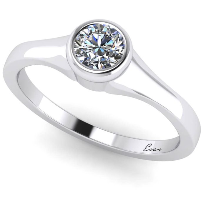 Inel logodna din aur cu diamant bezel ES167