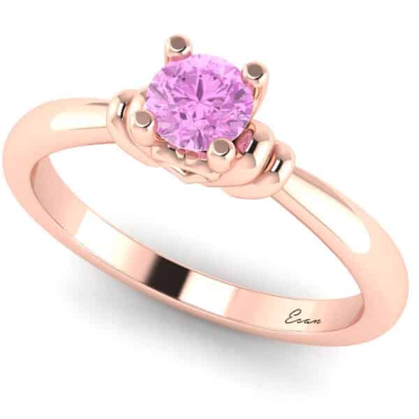 Inel logodna diamant roz din aur ES161