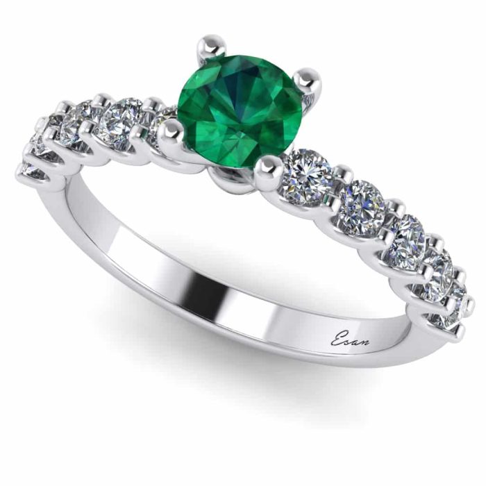 Inel logodna cu smarald si diamante smdrss ES169