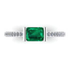 Inel de logodna cu smarald emerald din aur alb 14k ES225