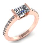 Inel din aur roz cu diamante de logodna ES225
