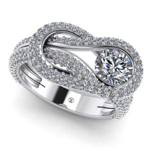 Inel de logodna sau inel cadou aniversar impletit aur alb ES309