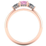 Inel LOGODNA cu safir roz oval si diamante lacrima din aur ES304