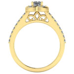 Inel din aur galben cu diamante transparente de logodna ES377