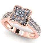 Inel de logodna din aur roz 18k cu diamante naturale ES377