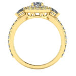 Inel cu diamant oval si diamante secundare naturale de logodna din aur ES338