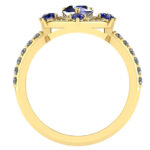 Inel de logodna cu diamante si safire din aur galben ES365