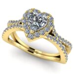 Inel de logodna anturaj cu diamante GIA din aur 18k ES349