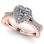 Inel de logodna cu diamant inima 0.50 carate GIA din aur roz ES349