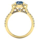 Inel de logodna anturaj modern cu diamante din aur galben ES346