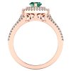 Inel din aur 18k roz cu smarald natural si diamante naturale ES345