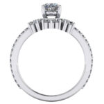Inel logodna cu diamant oval natural 0.80 carate din aur alb ES350