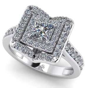 Inel de logodna din aur alb cu diamant 0.50 carate Certificat GIA ES356