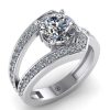 Inel din aur alb cu diamant 1 carat si diamante de logodna ES308